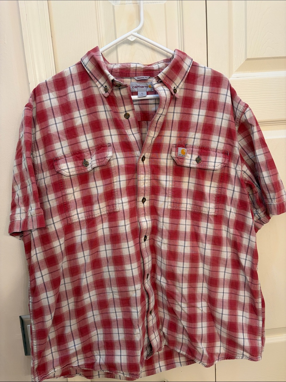 Carhartt Men’s XL Button Down Work Shirt Plaid